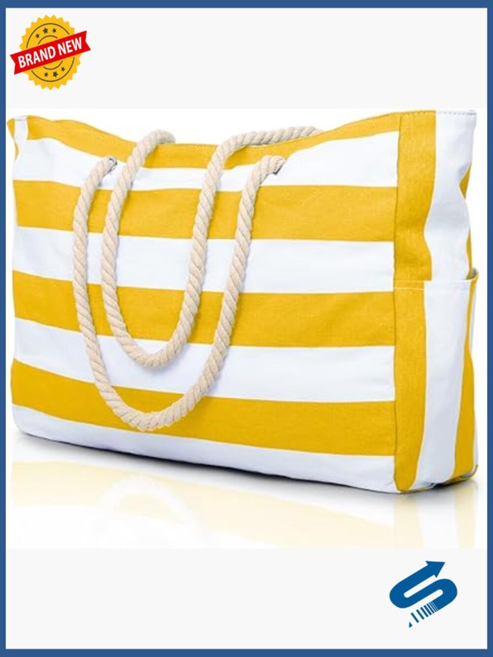 Large Waterproof Beach Tote Bag with Zipper, Travel Pool Swim Bag